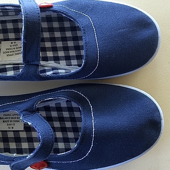 Classique Sport Blue Canvas Shoes Front Strap Inside Checker Style Size 10M - Picture 3 of 8